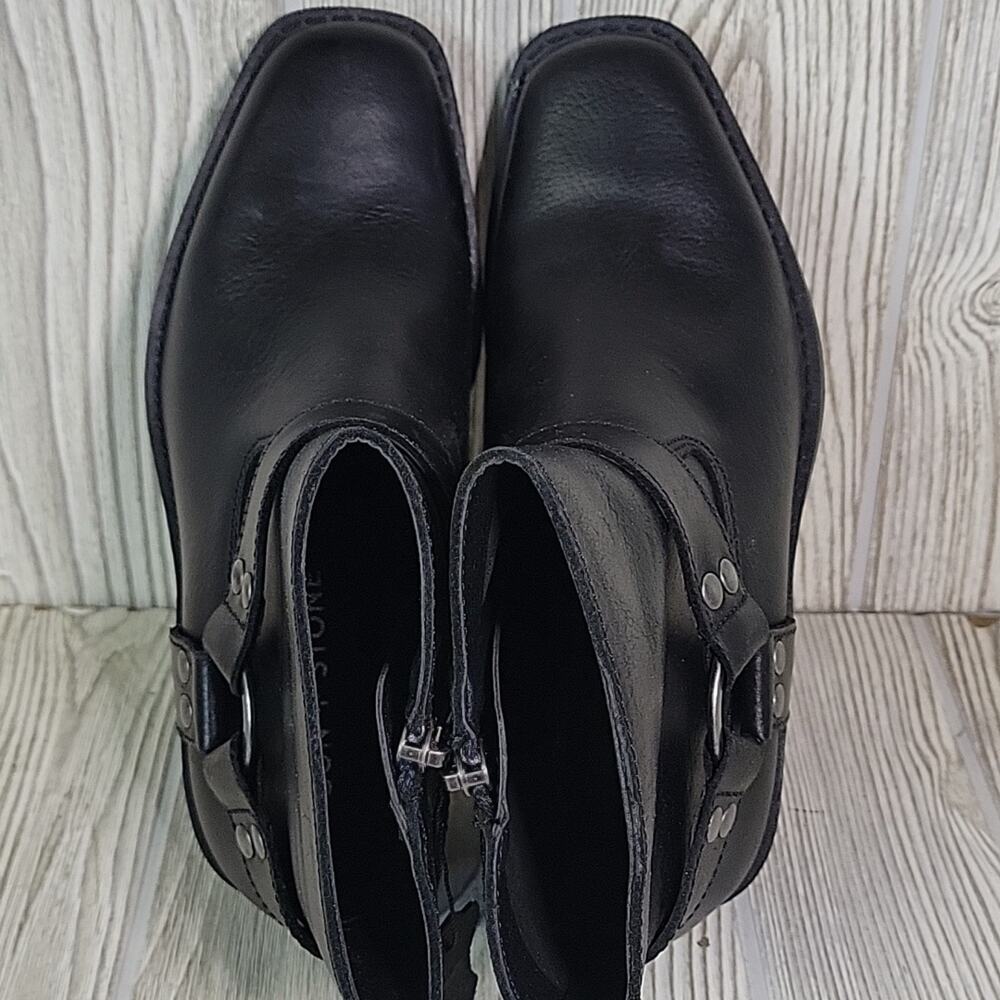 Sun + Stone Pheobie Leather Square Toe Harness Moto Ankle Boots Womens 5 NEW - Picture 7 of 14